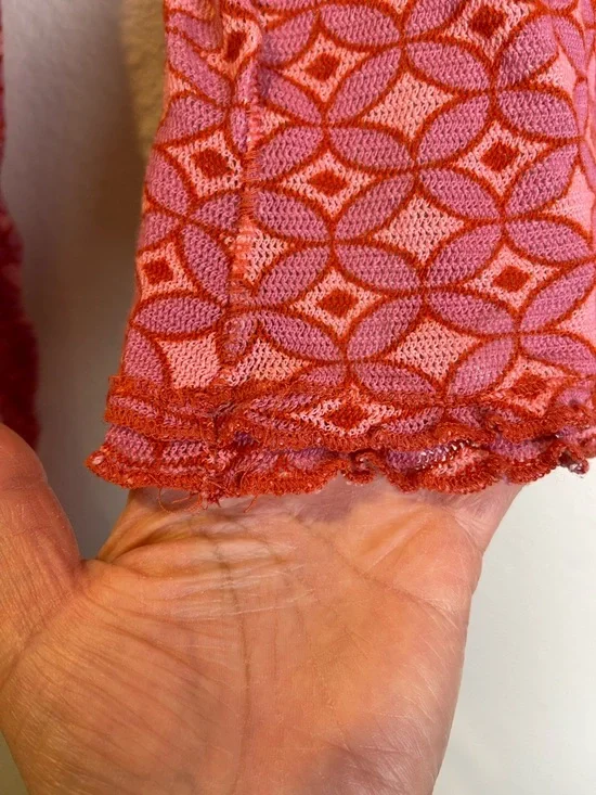 Free People Garner Long Sleeve Tee in Pink Combo Size XS - Picture 15 of 16